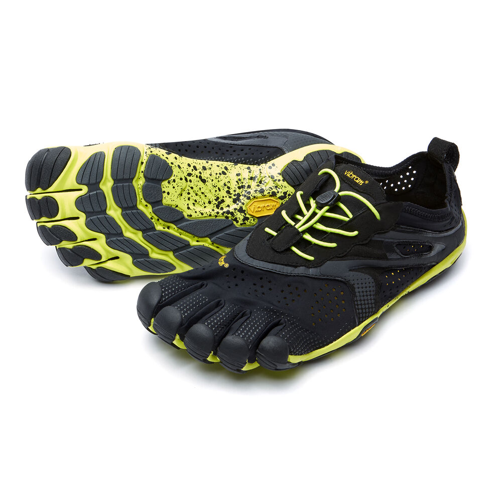 Vibram Fivefingers V-Run Erkek Koşu Ayakkabısı Siyah/Sarı,NP6084257